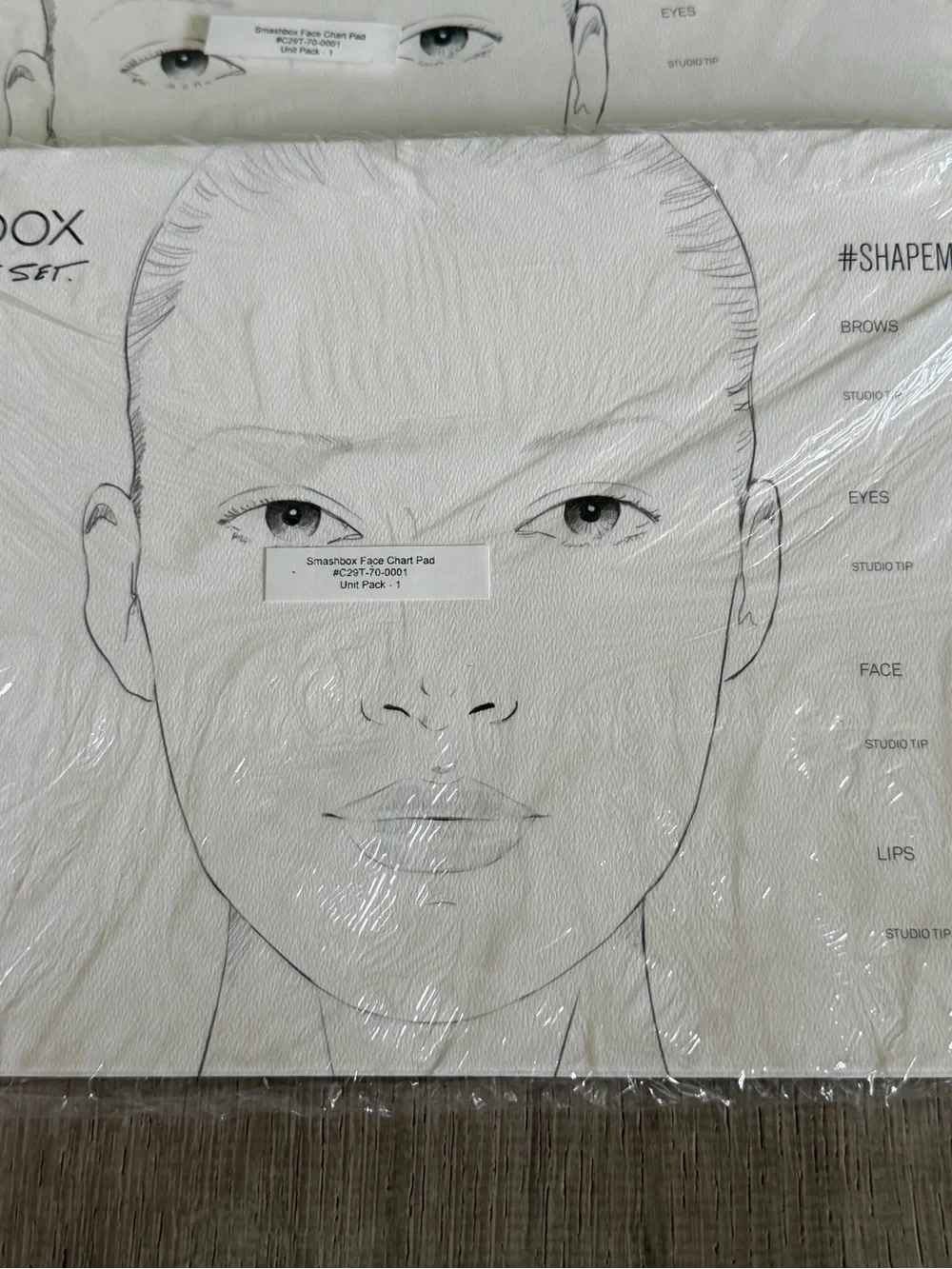 Smashbox Face Chart Practice Palette Sheets Set - White Art paper Makeup Test